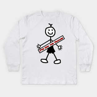 Vaccinated Stick Man Kids Long Sleeve T-Shirt